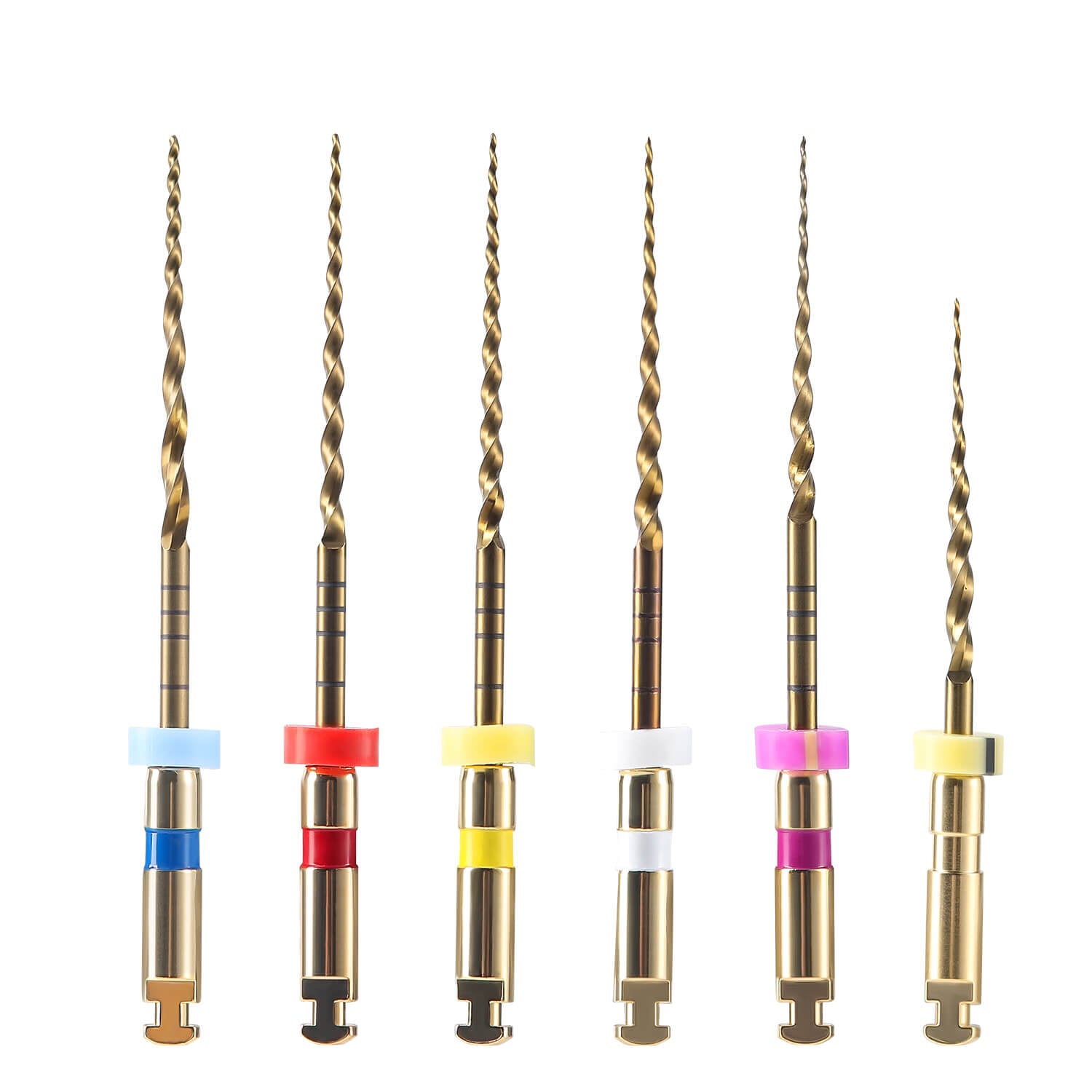AZDENT Dental NiTi Rotary Engine Files 19mm/25mm SX-F3 S1-S2 Gold 6pcs/Pk - azdentall.com