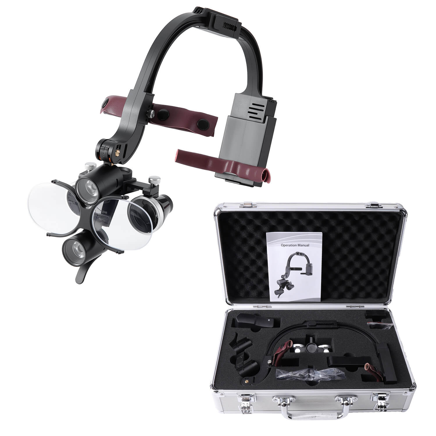Dental LED Head Light Lamp Magnification Binocular Loupes 2.5X 3.5X - azdentall.com