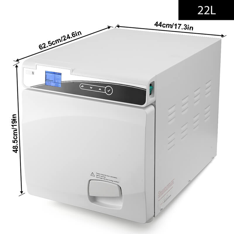 Dental 22L Class N Autoclave Steam Sterilizer LCD Table Top Dry Function - azdentall.com