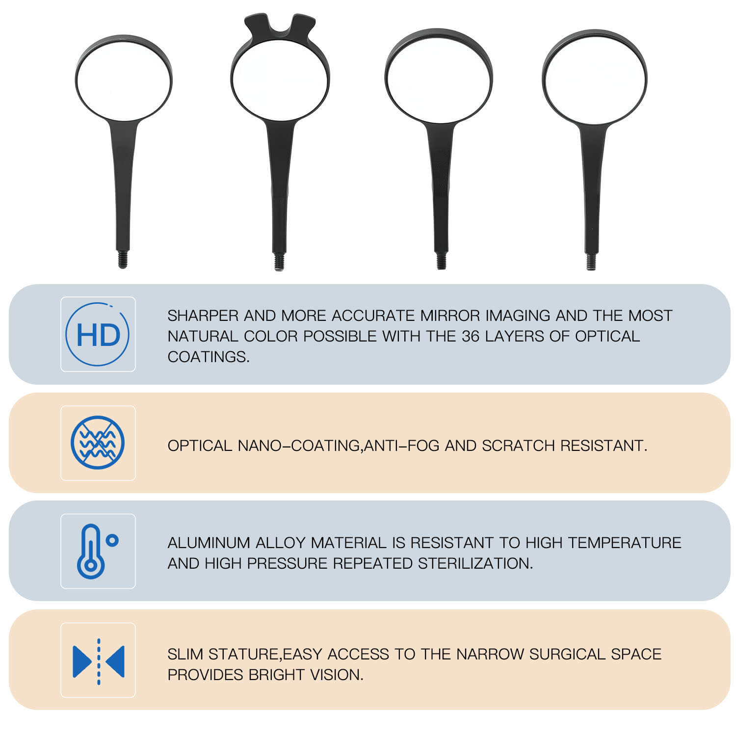 Dental Ultra Clear Mouth Mirror Imaging Sterilizable 22/24mm for Implantology and Surgery - azdentall.com