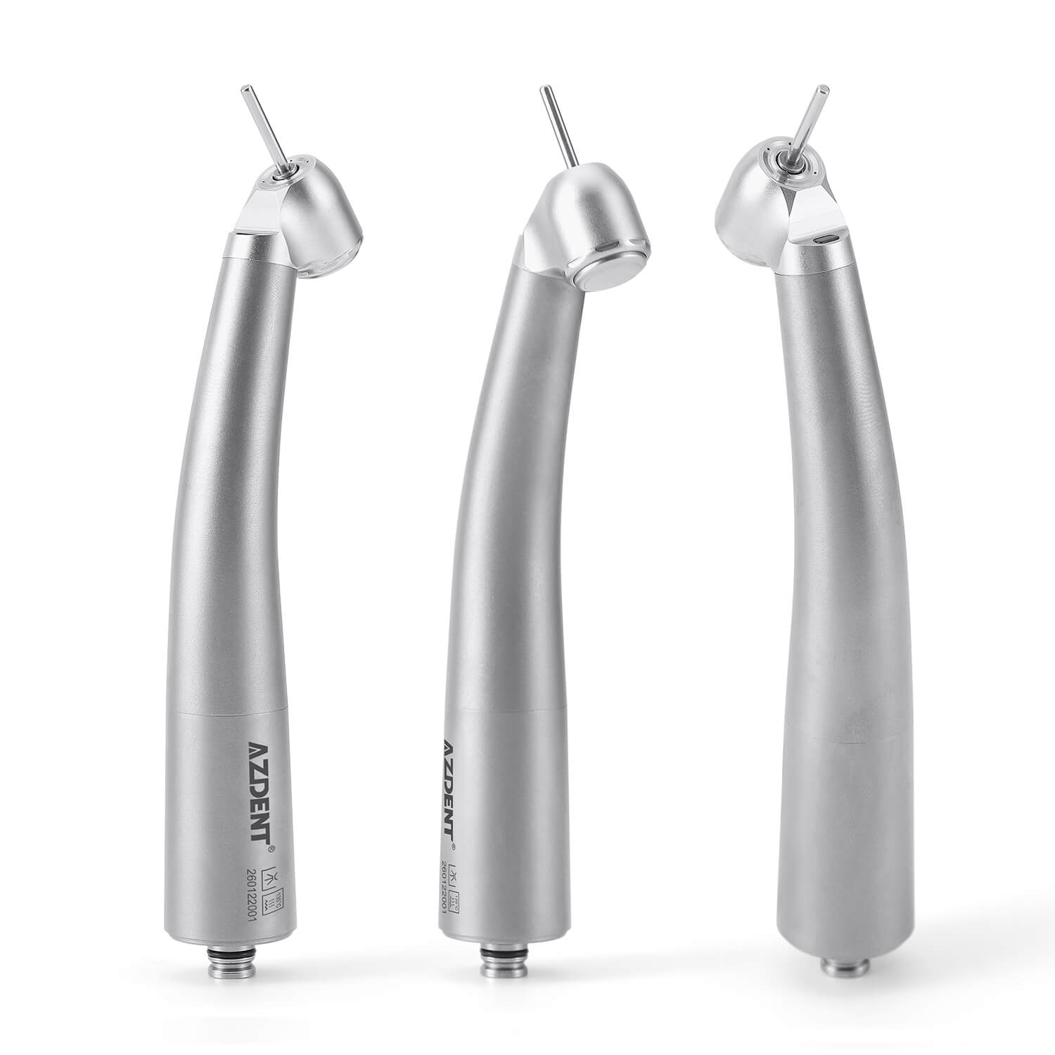 AZDENT Dental LED Fiber Optic 45° High Speed Handpiece Titanium Standard Head Four Water Spray / 6 Holes Quick Coupler - azdentall.com