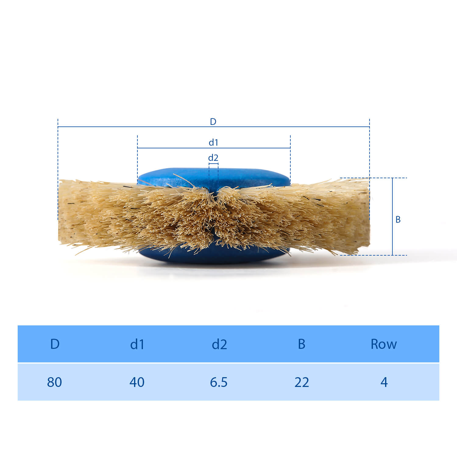 Dental Lab Polishing Brush 4 Rows White Bristle Straight Type - azdentall.com