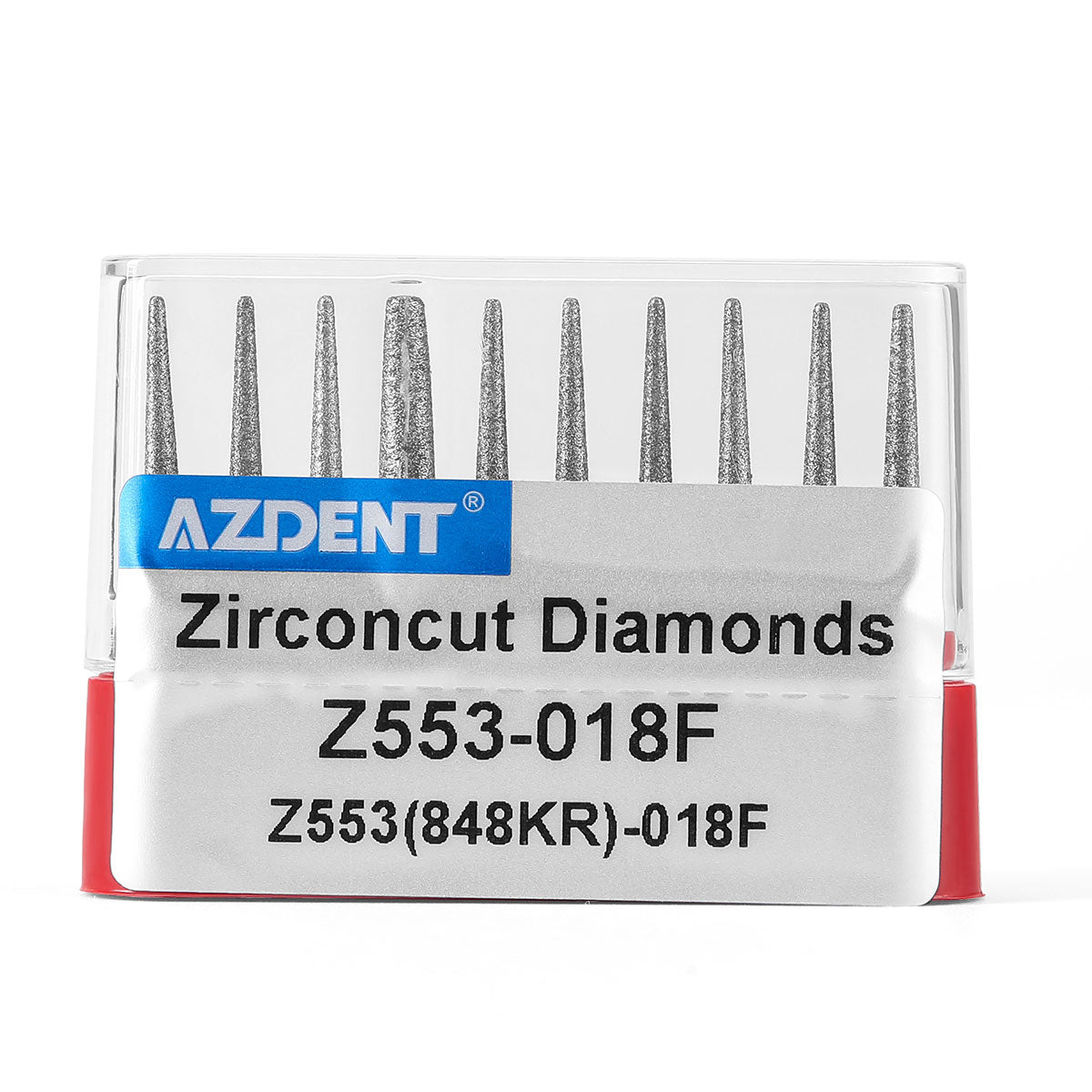 AZDENT Dental Diamond Burs FG Cutting Zirconia Ceramic Taper Round Edge for High Speed Handpiece Z553-018F 10pcs/Box - azdentall.com