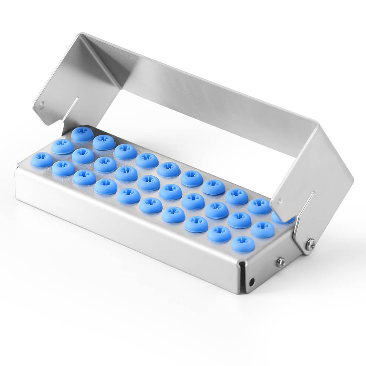 Dental Burs Holder Block Stainless Steel Disinfection Box 30 Holes - azdentall.com