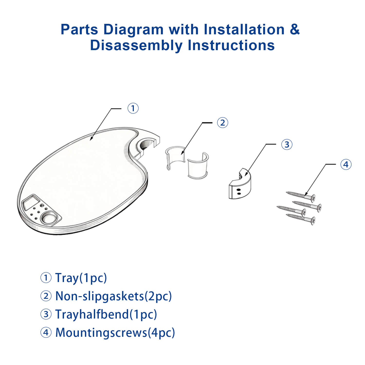 Dental Plastic Post Mounted Tray Fits 45mm Dental Chair Light Post - azdentall.com