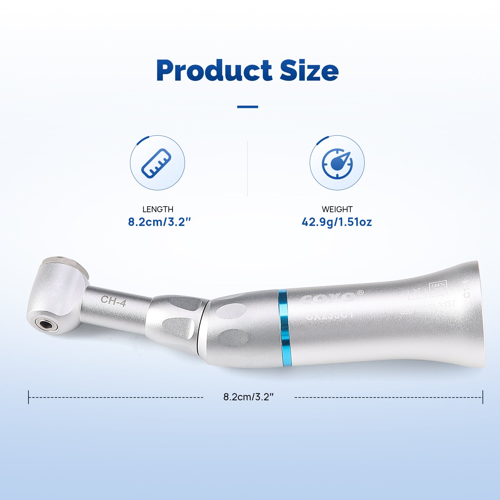 COXO Dental Low Speed Contra Angle Handpiece Push Button 1:1 External #C1-4 - azdentall.com