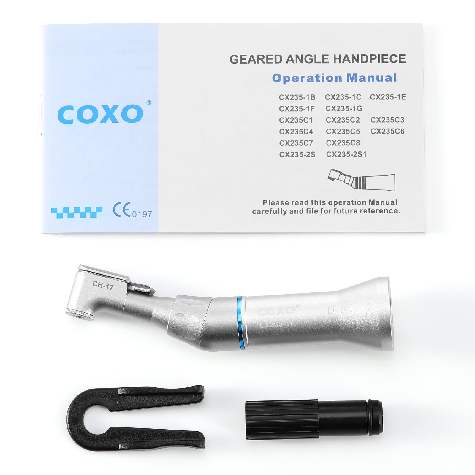 COXO Dental Low Speed Handpiece 1:1 External Contra Angle - azdentall.com