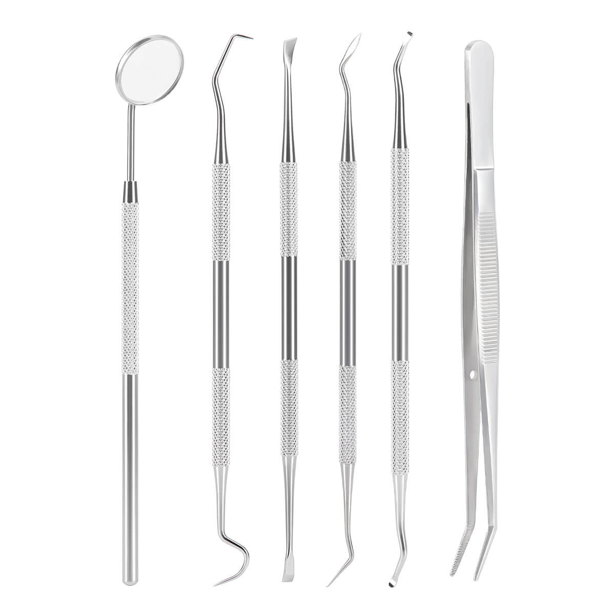 Dental Stainless Steel Clean Tool Mirror Tweezers Probe Cleaner Remover - azdentall.com