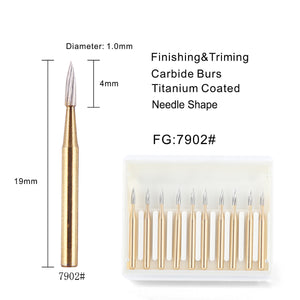 Dental Carbide Burs FG 7902 Needle Shaped Trimming & Finishing 10pcs/Box - azdentall.com