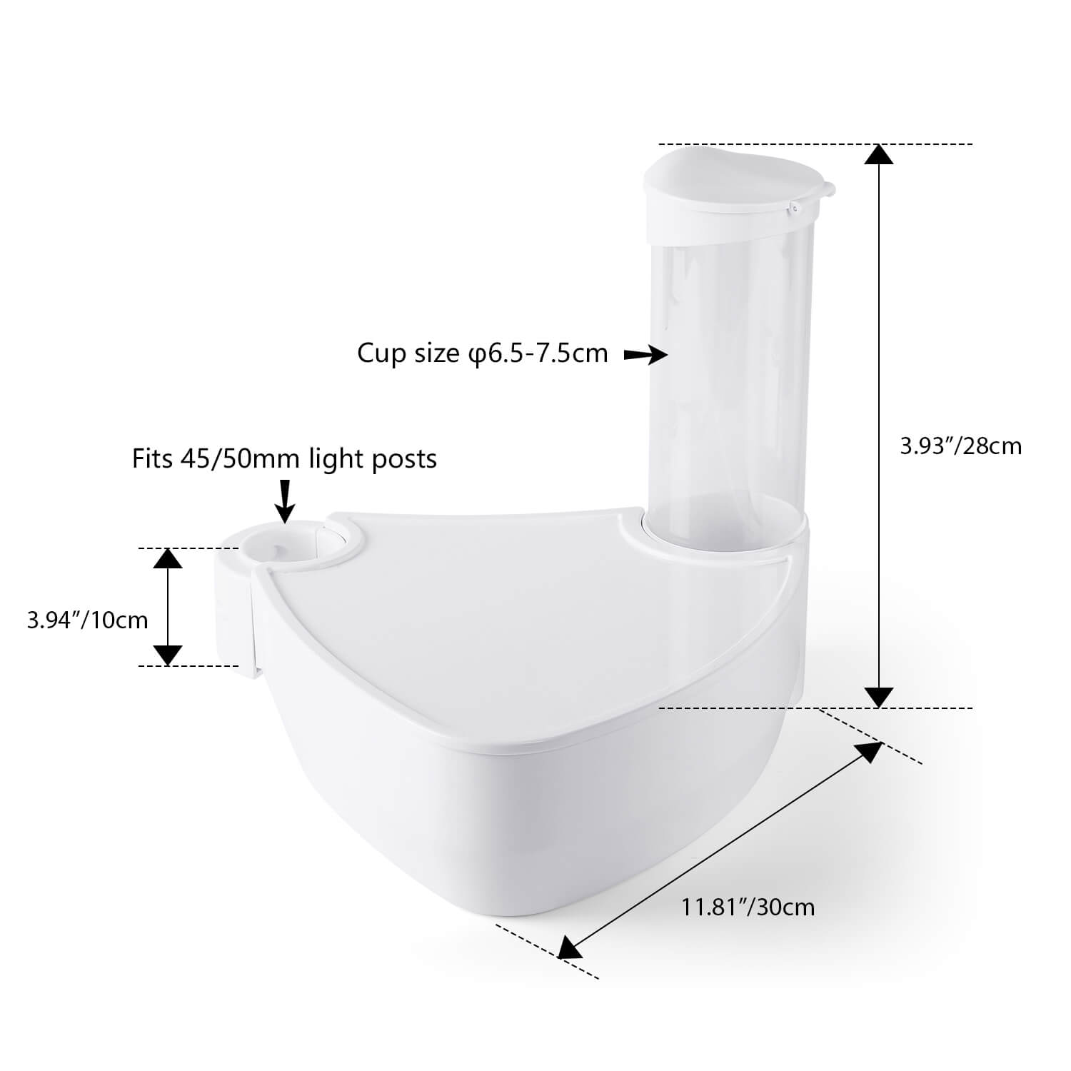 Dental Deluxe 3-in-1 Post Mounted Tray Fits 45/50mm Dental Chair Light Post - azdentall.com