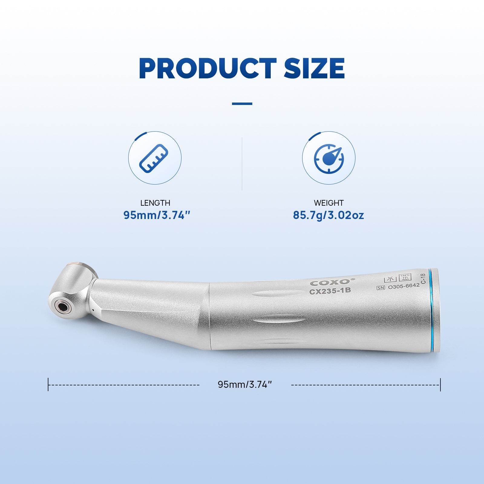 COXO Dental 1:1 Low Speed Electric Handpiece Contra Angle - azdentall.com