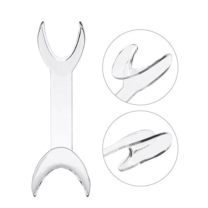 Dental T-Shape Double Head Cheek Retractors Mouth Opener Large & Small Transparent 4Pcs/Set - azdentall.com