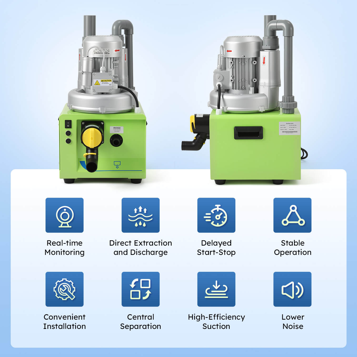 Portable Dental Suction Unit 600L/min 1100W for 2-3 Dental Chair Low Working Noise - azdentall.com