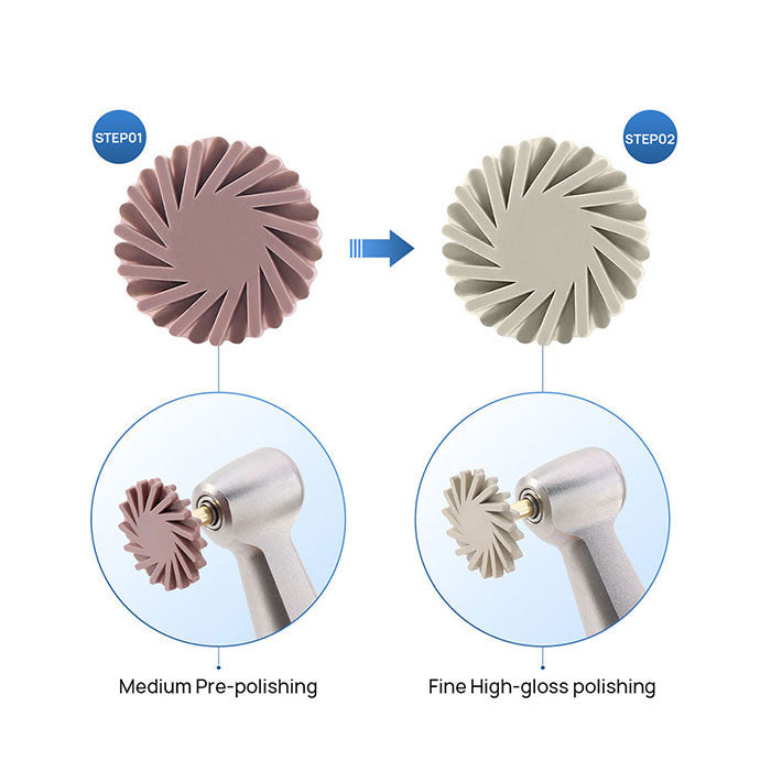 Dental Composite Polishing Wheel Medium Fine CA 2.35mm Silicone With Diamond 6pcs/Box - azdentall.com