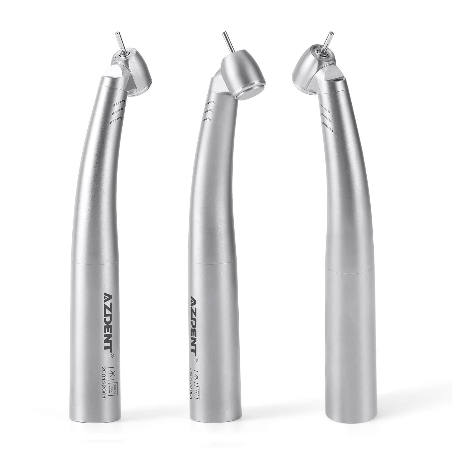 AZDENT Dental LED Fiber Optic 45° High Speed Handpiece Titanium Standard Head Four Water Spray / 4 or 6 Holes Quick Coupler - azdentall.com