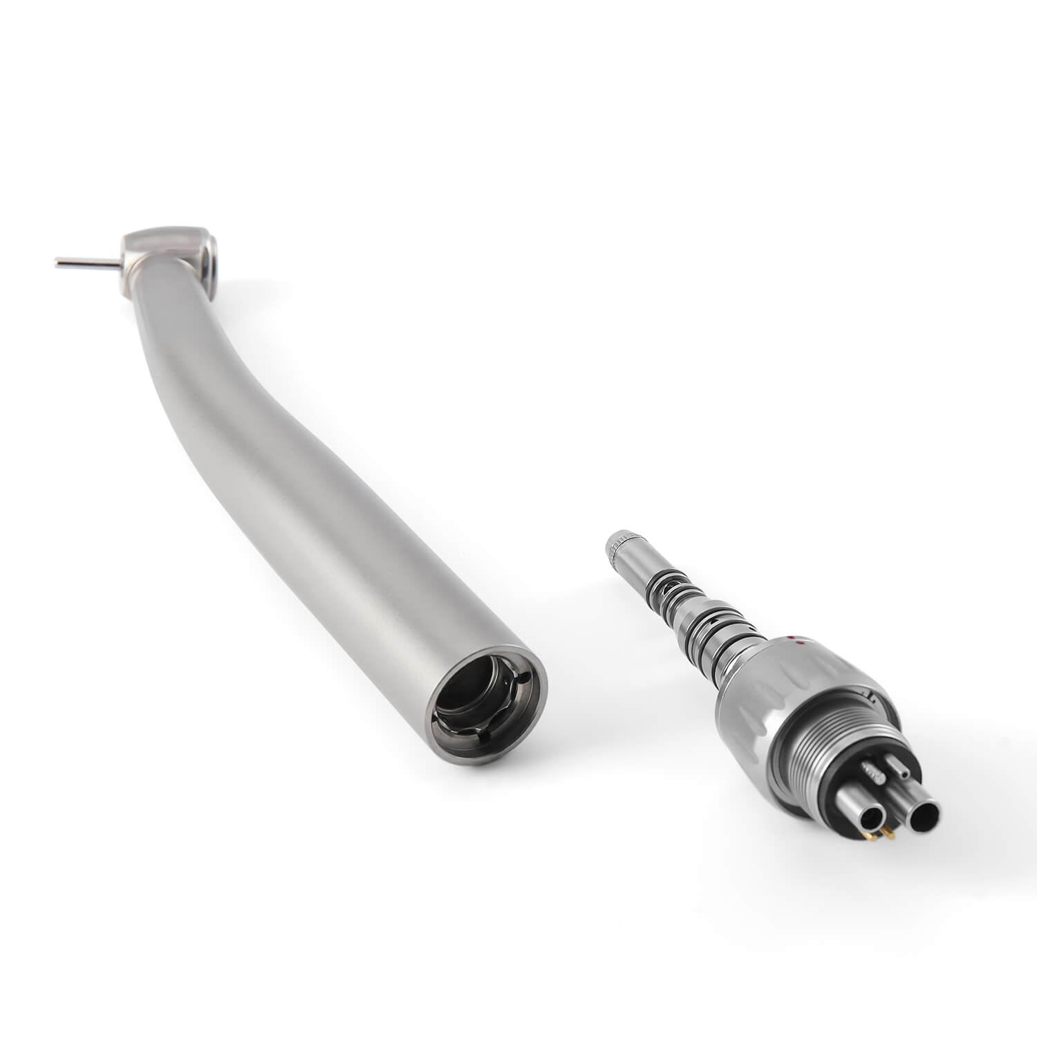 Dental LED Fiber Optic High Speed Handpiece Titanium Standard Head Push Button Four Water Spray / 4 or 6 Holes Quick Coupler - azdentall.com