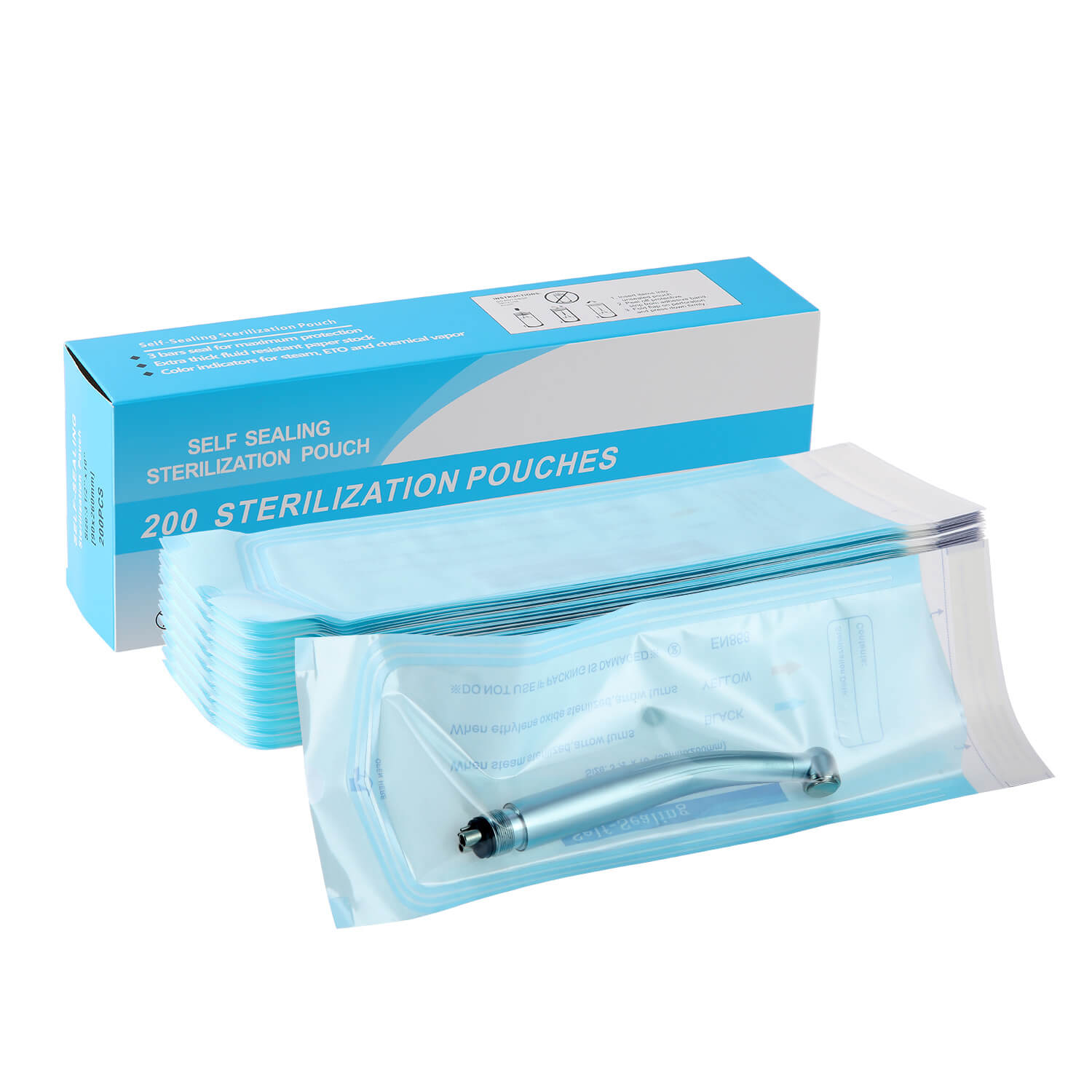 希少　Human Sterilization To-Day Dental Self-Sealing Sterilization Pouch 7 Sizes 200pcs/Box – AZDENT