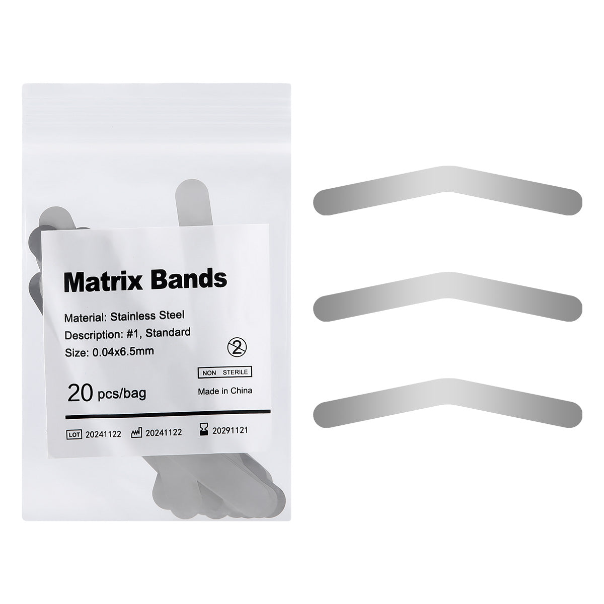 Dental Matrix Bands Tofflemire Stainless Steel 6 Sizes 20pcs/Pack - azdentall.com