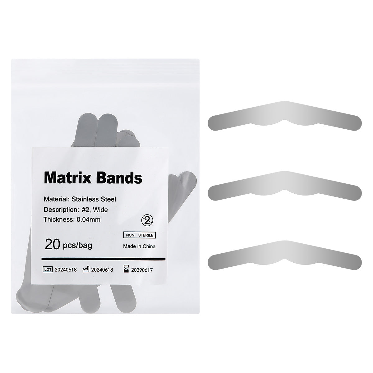 Dental Matrix Bands Tofflemire Stainless Steel 6 Sizes 20pcs/Pack - azdentall.com
