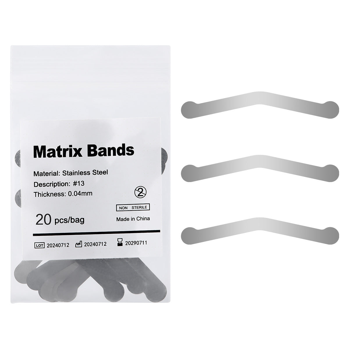 Dental Matrix Bands Tofflemire Stainless Steel 6 Sizes 20pcs/Pack - azdentall.com