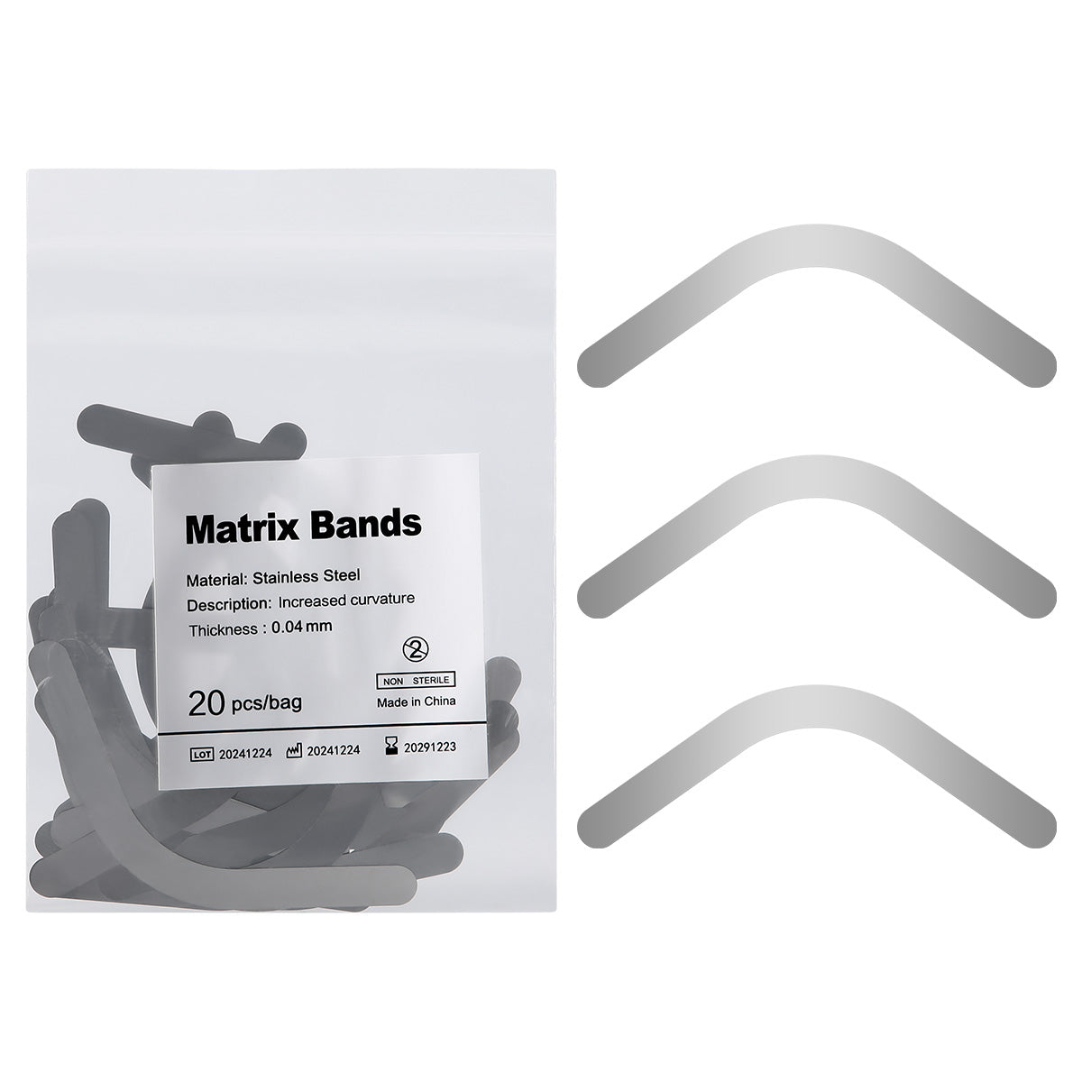 Dental Matrix Bands Tofflemire Stainless Steel 6 Sizes 20pcs/Pack - azdentall.com