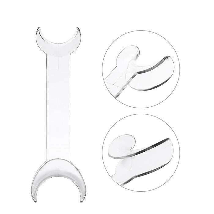 Dental T-Shape Double Head Cheek Retractors Mouth Opener Large & Small Transparent 4Pcs/Set - azdentall.com