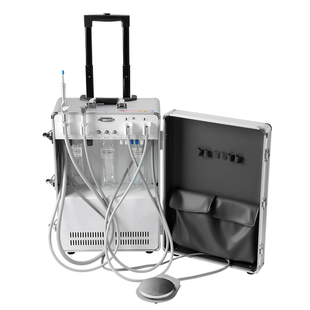 Dental Portable Mobile Delivery Unit System Built-in Air Compressor Strong Suction 4 Hole - azdentall.com