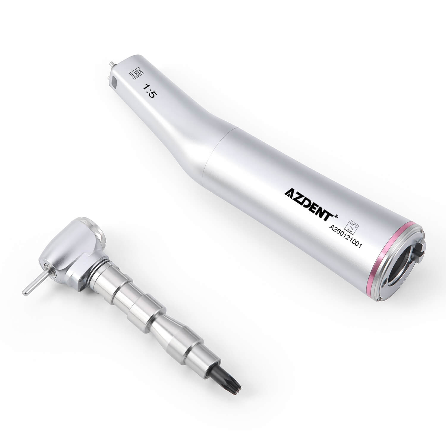AZDENT Dental 1:5 Fiber Optic Electric Contra Angle Handpiece Internal Four Way Spray Removable Design - azdentall.com