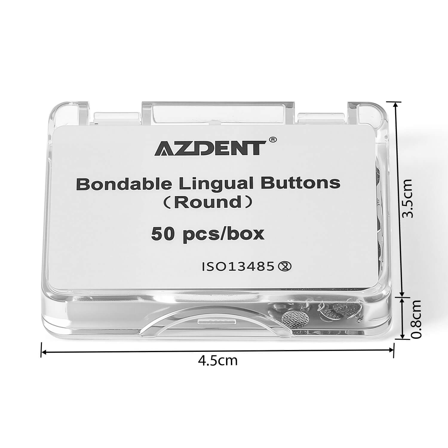 AZDENT Orthodontic Metal Lingual Button Bondable Round Base 50pcs/Box - azdentall.com