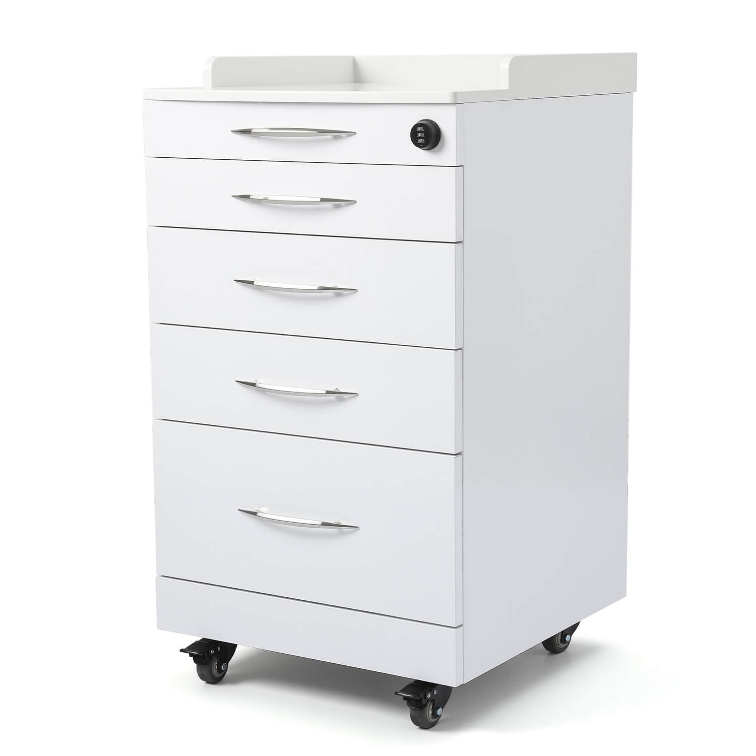 Dental C05A Quartz and Stainless Steel Four Drawer Mobile Cabinet & Two Instrument Tray - azdentall.com