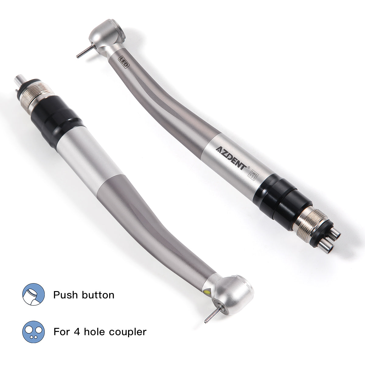 AZDENT Dental E-generator LED High Speed Handpiece with Quick Coupler 4 Holes - azdentall.com