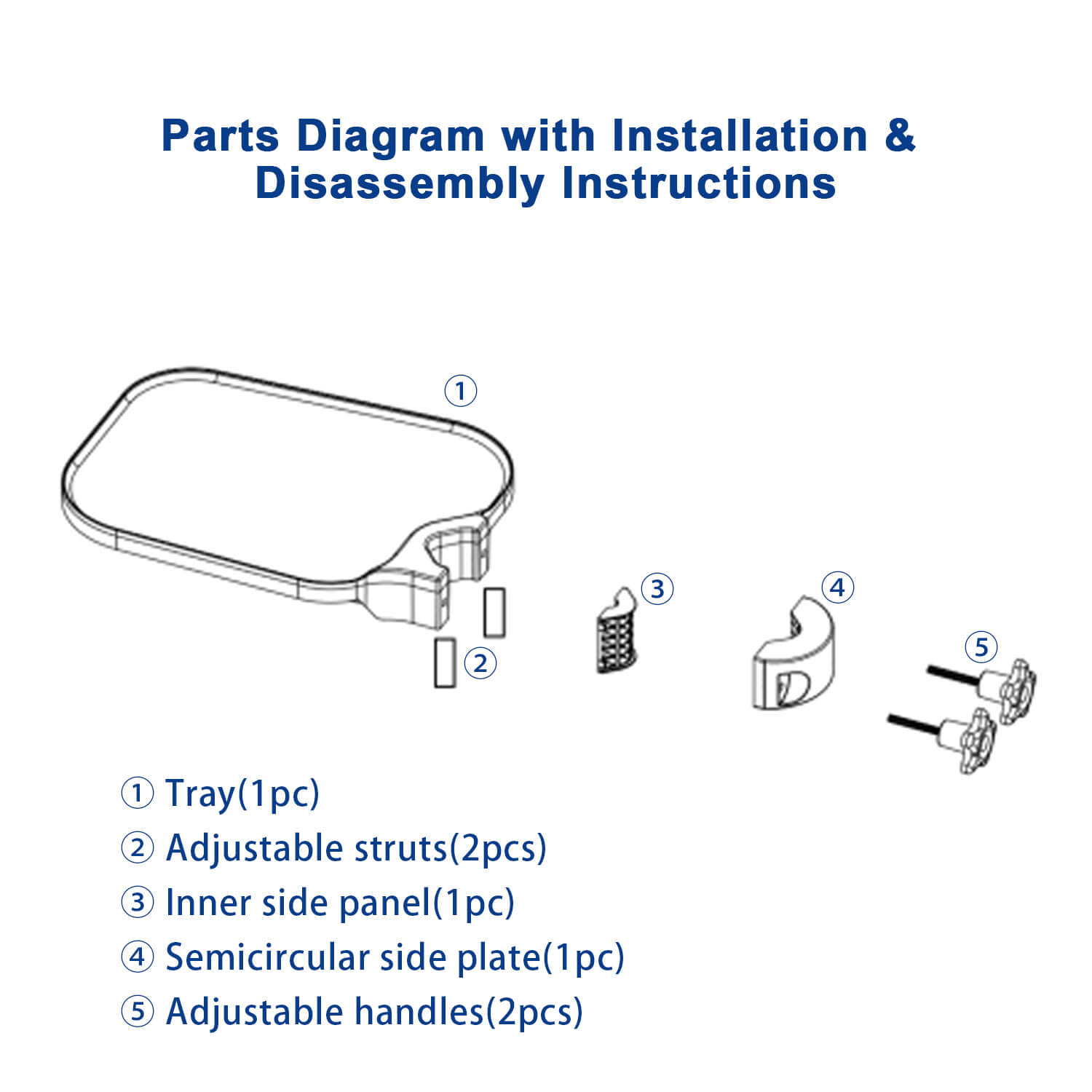 Dental Plastic Adjustable Post Mounted Square Tray Table Dental Chair Accessories - azdentall.com