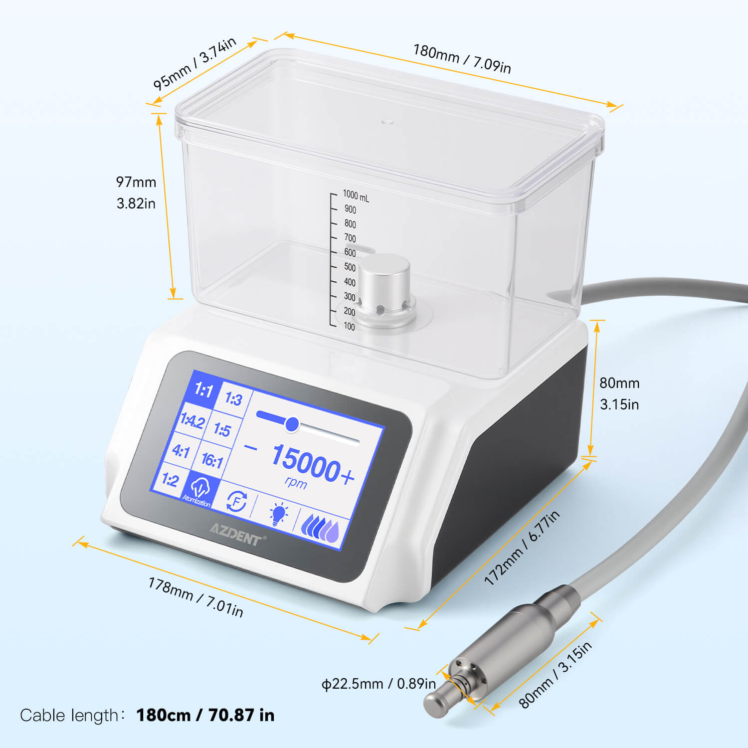 AZDENT LED Electric Brushless Surgery Motor System + 1:5 LED Electric