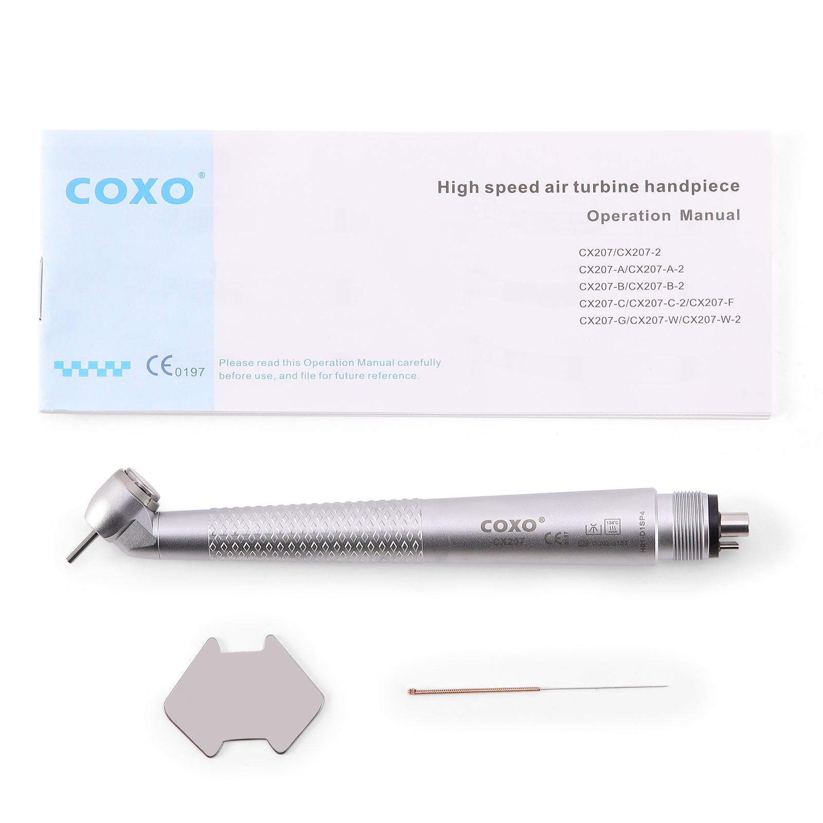 COXO Dental 45 Degree High Speed Air Turbine Handpiece Standard Head 4 Hole CX207 H01-D1SP4 - azdentall.com