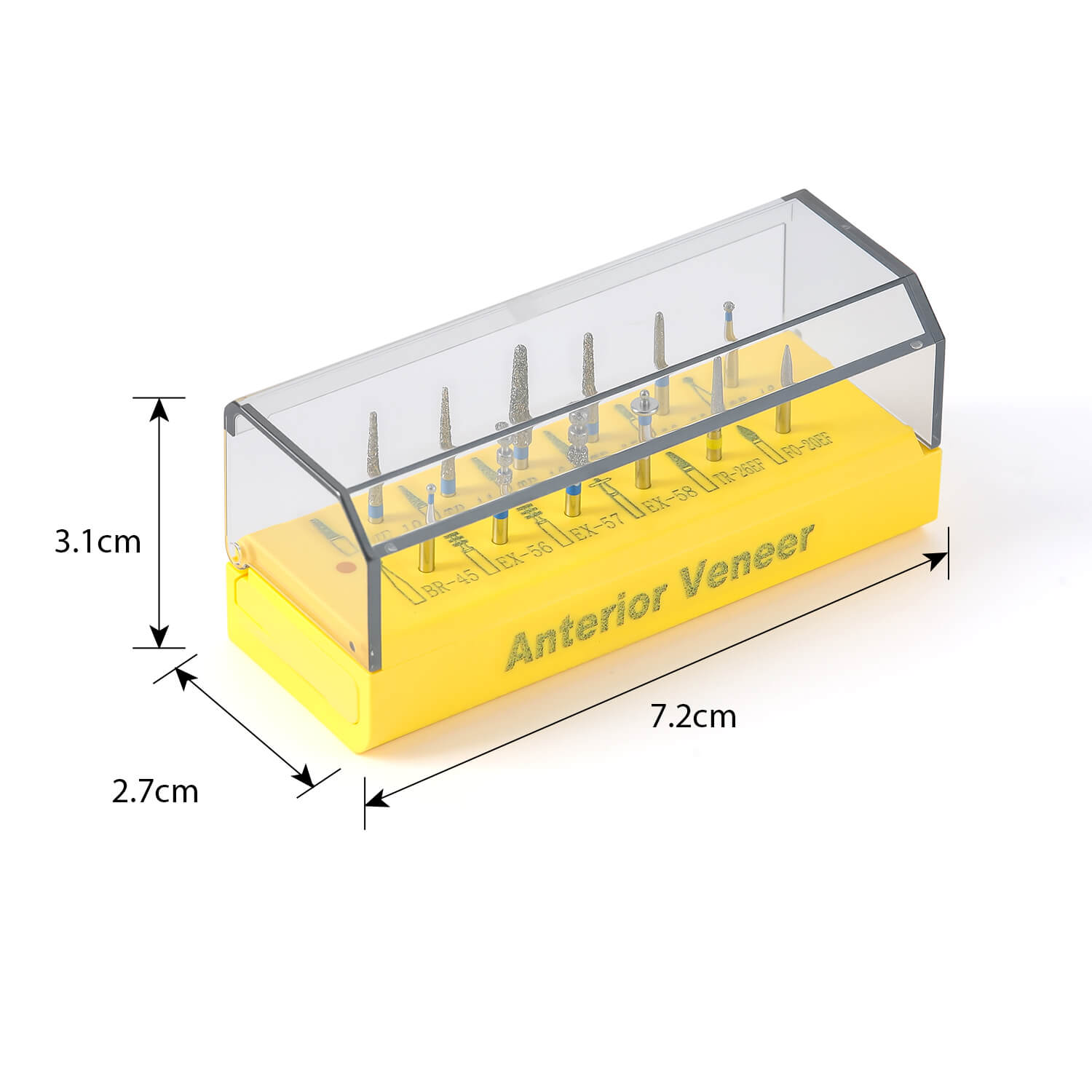 Dental Diamond Bur Anterior Veneer Kit FG 1.6mm 12pcs/Kit - azdentall.com