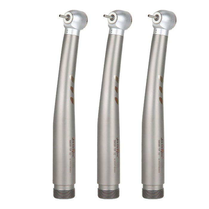 3pcs Dental High Speed Handpiece, LED, 2 Hole, Standard Head, Push Button, Ceramic Handpiece, E-generator, Shadowless Ring. - azdentall.com