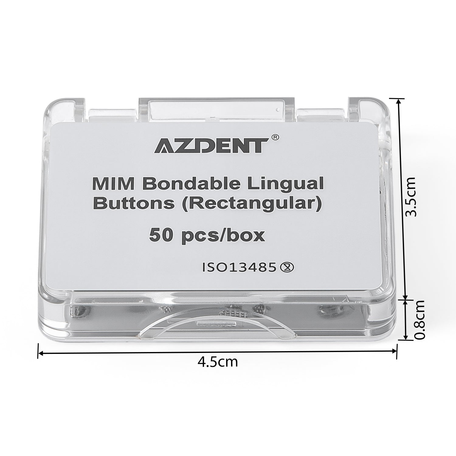 AZDENT Orthodontic Metal Lingual Button Monoblock Bondable Rectangular 50pcs/Box - azdentall.com