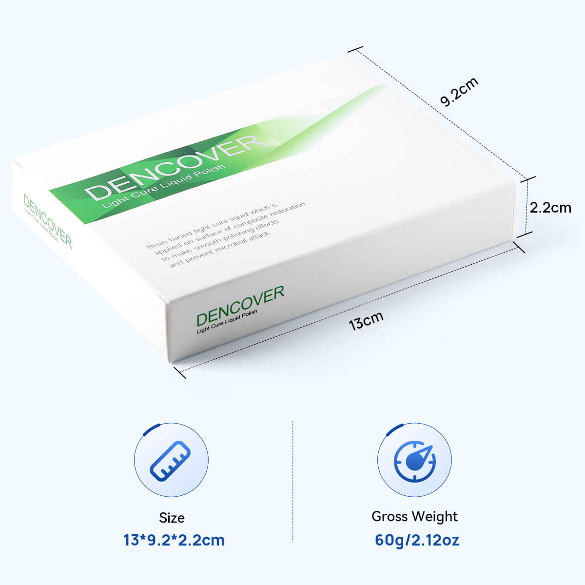 Dental DENCOVER Light Cure Liquid Polish with Brush Kit 3.0ml /Bottle - azdentall.com