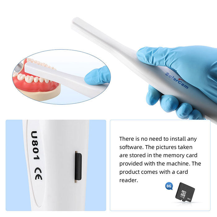 Dental USB Intraoral Camera Oral Endoscope 8 LED Lights VGA Interface 8GB SD Memory Card - azdentall.com