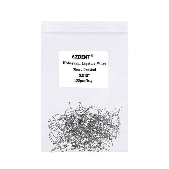 Dental Orthodontic Wire Kobayashi Ligature Ties Short Twist 0.010 100pcs/Pack - azdentall.com