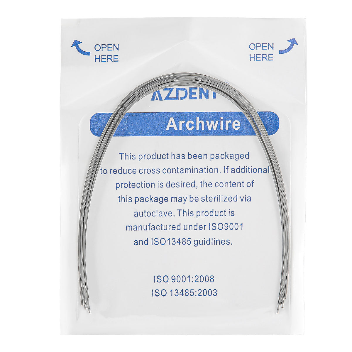 AZDENT Dental Orthodontic Arch Wire Stainless Steel Expanded Rectangular 0.016 x 0.016 10pcs/Pack - azdentall.com