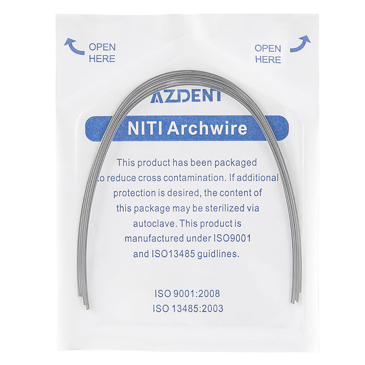 
AZDENT Dental Orthodontic Arch Wire NiTi Expanded Expanded Rectangular 0.016 x 0.016 Universal 10pcs/Pack