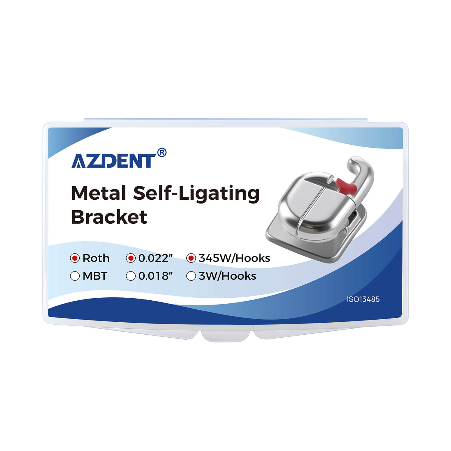 AZDENT Dental Self-Ligating Brackets Roth/MBT .022 Hooks 345 & Buccal Tubes 24pcs/Kit - azdentall.com