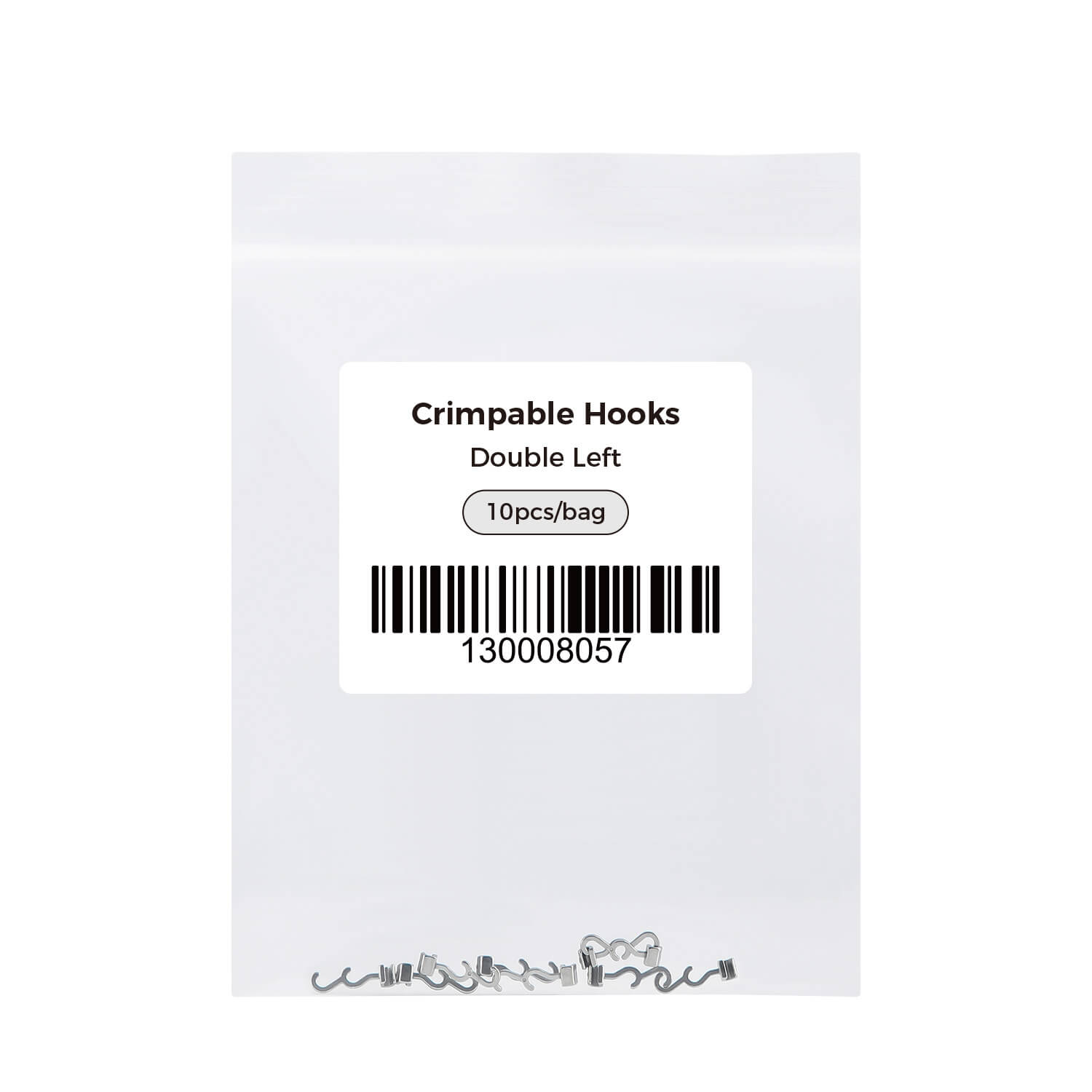Dental Crimpable Hooks Double Long Left/ Right 7mm 10pcs/Bag - azdentall.com