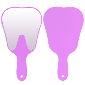 Dental Mouth Mirror Teeth Shaped Mirror Handheld Unbreakable Plastic - azdentall.com