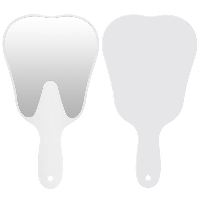 Dental Mouth Mirror Teeth Shaped Mirror Handheld Unbreakable Plastic - azdentall.com