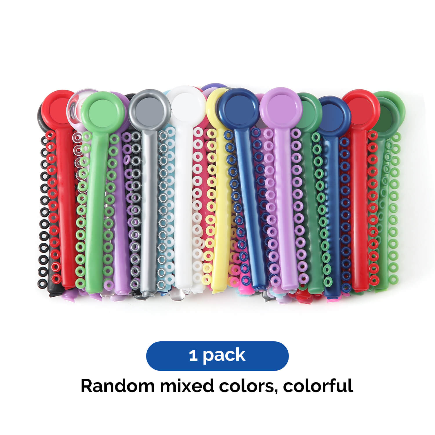 Dental Orthodontic Elastic Ligature Ties Regular 10 Colors 1040 Ties/Bag