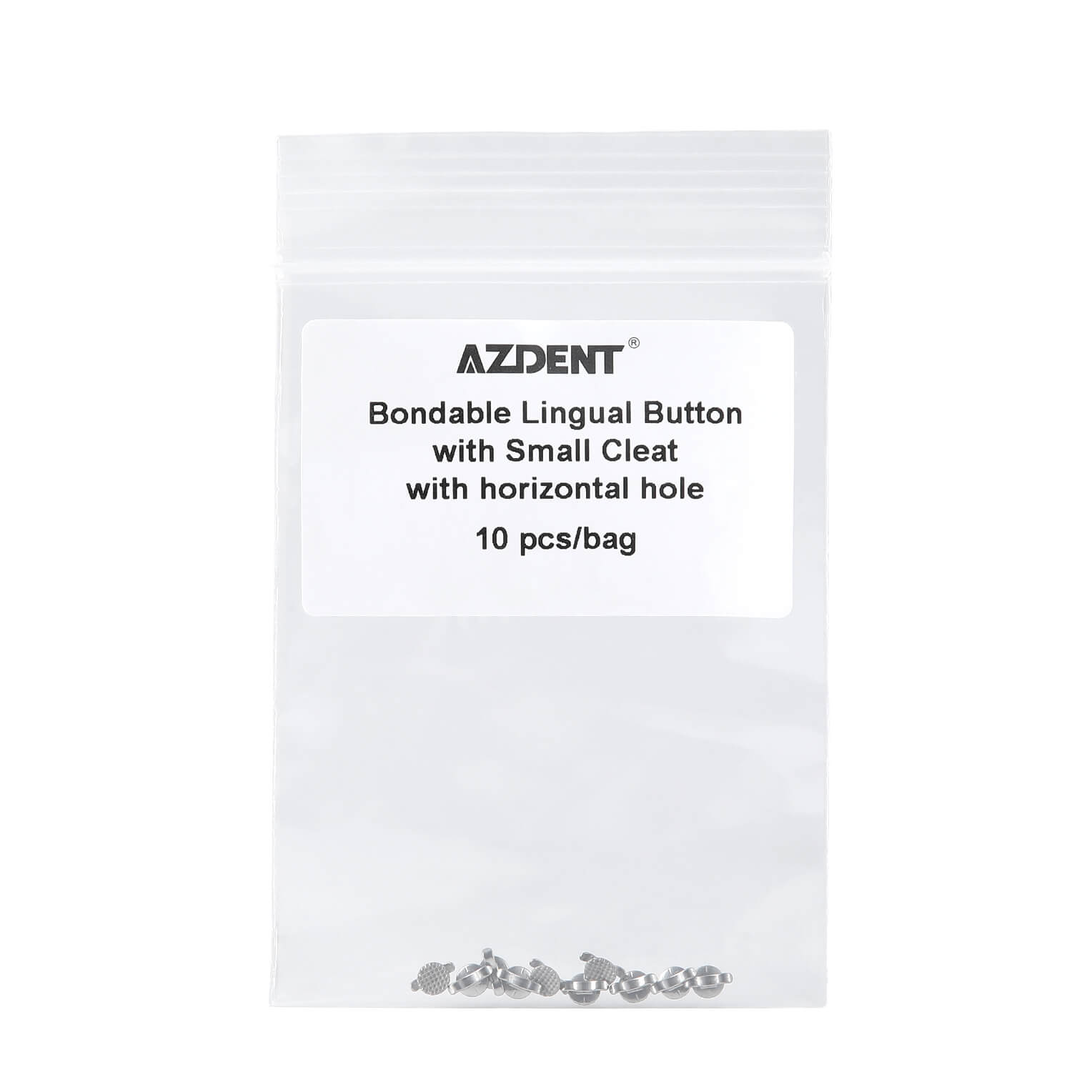 Dental Bondable Lingual Button with Hole Vertical/Horizontal Channel 10pcs/Pack - azdentall.com