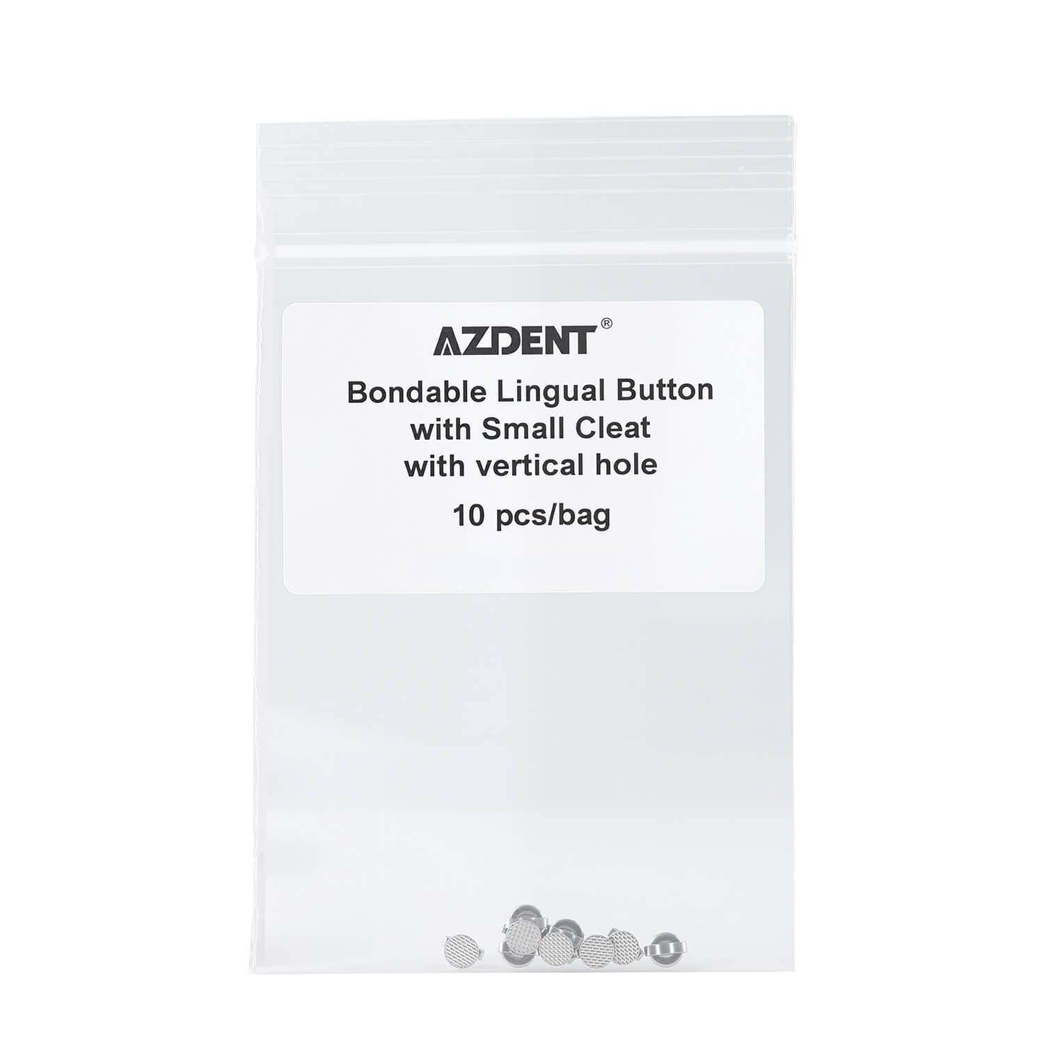 Dental Bondable Lingual Button with Hole Vertical/Horizontal Channel 10pcs/Pack - azdentall.com