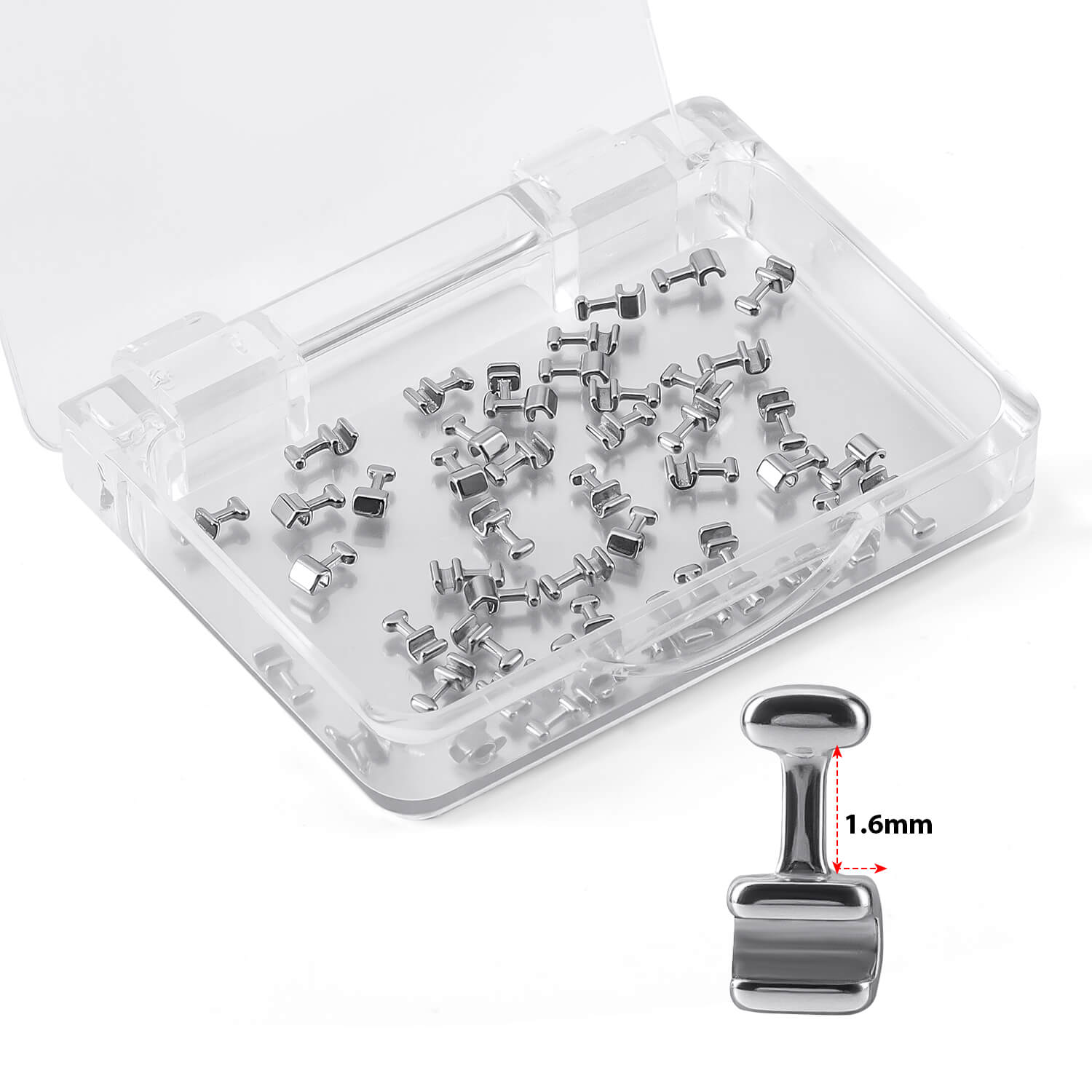 AZDENT Orthodontic Crimpable Hooks General T Type 1.6mm 50Pcs/Box - azdentall.com